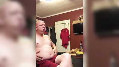 Perverted gay bloke is having fun in front of the cam