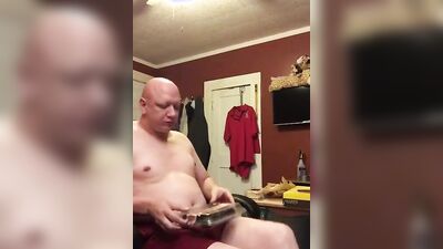 Perverted gay bloke is having fun in front of the cam