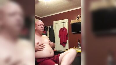 Perverted gay bloke is having fun in front of the cam