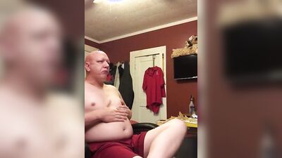Perverted gay bloke is having fun in front of the cam