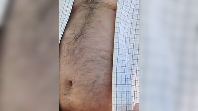 Amateur fatty is filming himself while walking naked in public