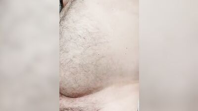 Amateur fatty is filming himself while walking naked in public