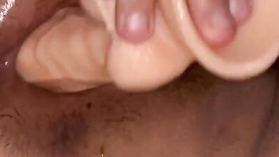 Lad drills his ass with dildo in this close-up video