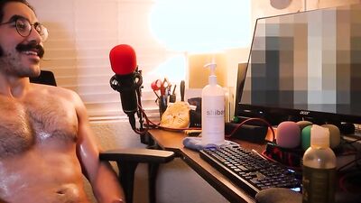 Mustache blome is having fun while talking to a fan