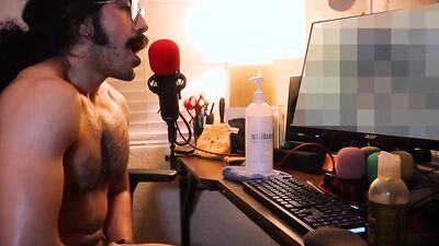 Mustache blome is having fun while talking to a fan