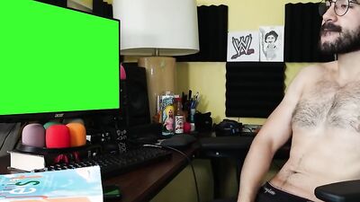 Amateur mustache bloke is jerking off in a fan requested video