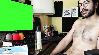 Amateur mustache bloke is jerking off in a fan requested video