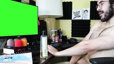 Amateur mustache bloke is jerking off in a fan requested video