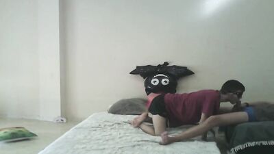 Blindfolded bloke gets his hole filled with perverted roommate's willy