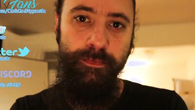 Perverted bearded bloke is having fun in his solo gay performance
