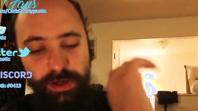 Perverted bearded bloke is having fun in his solo gay performance