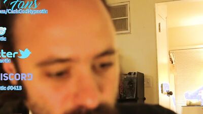 Amateur bearded bloke is talking with a fan in this solo video