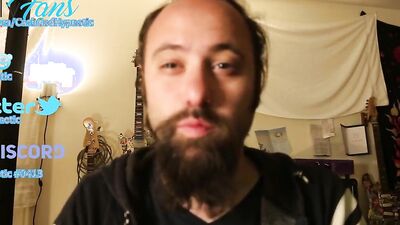 Bearded amateur gay fellow is filming his fan requested video