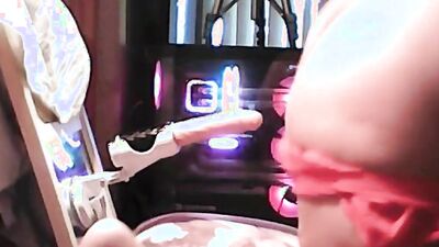 Perverted amateur bloke gets his hole destroyed with a gummy dildo