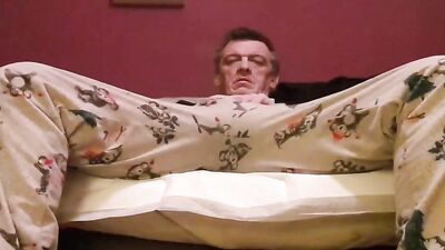 Perverted stepdad is stretching his fuck hole with a gummy toy