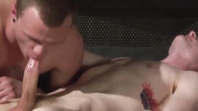 Blindfolded bloke is getting fucked from behind in the bedroom