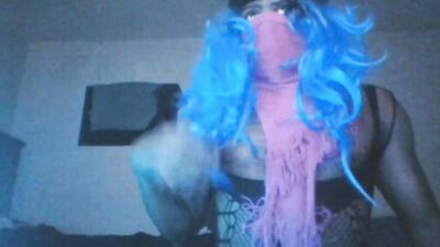 Perverted African femboy is flashing his ass in this solo performance
