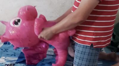 Perverted gay chap is rubbing his willy on a pinky dragon
