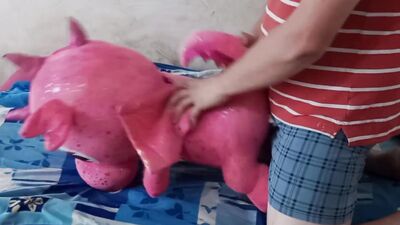Perverted gay chap is rubbing his willy on a pinky dragon