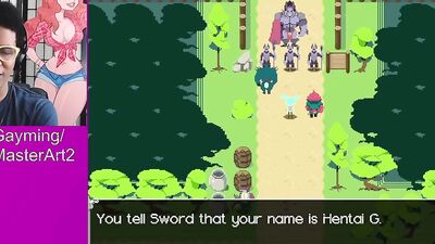 Amateur nerdy bloke is making a video while playing a game