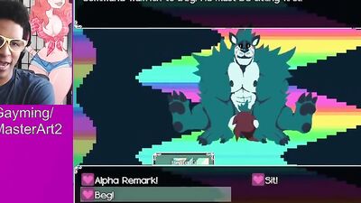 Amateur nerdy bloke is making a video while playing a game