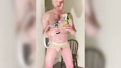 Perverted amateur fellow enjoys in his solo performance in his apartment