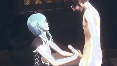 Naughty Anime femboy is sucking hia mate's hard schlong