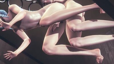 Naughty Anime femboy is sucking hia mate's hard schlong