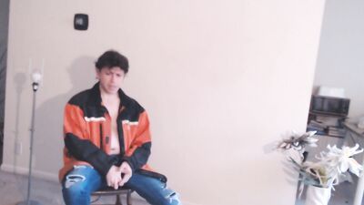 Amateur chap is posing in this homemade raw self video