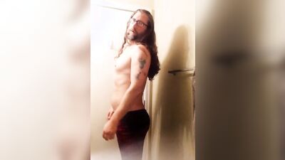 Longhaired bloke is posing in this homemade fan requested video