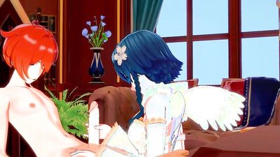Naughty anime femboy bends and gets his ass nailed with a schlong