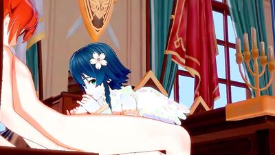 Naughty anime femboy bends and gets his ass nailed with a schlong
