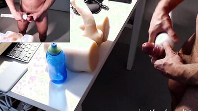 Tantric Tj is shoving a cock deep down his tight gummy toy