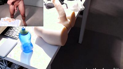 Tantric Tj is shoving a cock deep down his tight gummy toy
