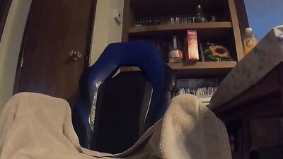 Bearded bloke is filming his hard cock while jerking off