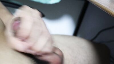 Horny Asian chap is stroking his hard willy in this homemade scene