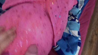 Pervertes bloke is rubbing his hard pecker on a pinky dinosaur