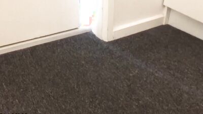 Amateur gay fellow is flashing his feet while taking a hot shower