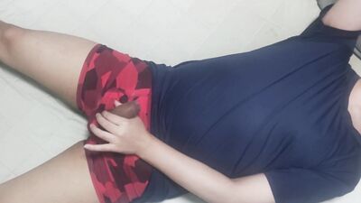 Amateur gay fellow is filming himself while massaging his prick