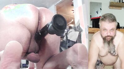 Amateur lad gets his tight hole destroyed with a black dildo