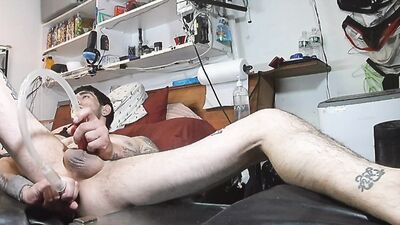 Evan Eros plays with his toys in front of the camera