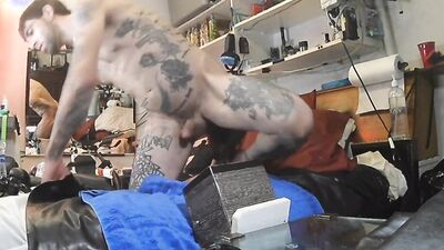 Evan Eros plays with his toys in front of the camera