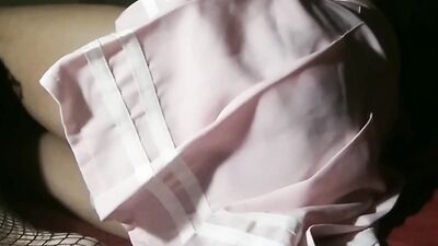 Amateur femboy is drilling his ass with a gummy dildo