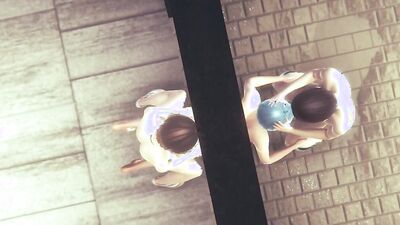 Anime bloke is nailing his femboy bud's ass with a schlong