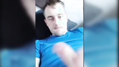 Straight teen is jerking his prick in front of the phone