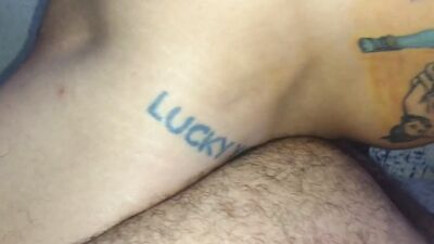 Tattooed bloke is shoving a cock into bear mate's hairy ass