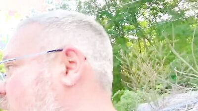 Perverted stepdad is flashing his tiny pecker out in the open