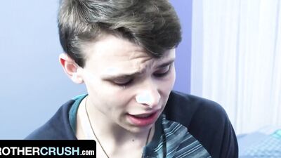 Cute teen sucks mate's cock and gets fucked in this close-up video