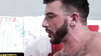 Horny bloke gets his tight hole nailed with neighbor's willy