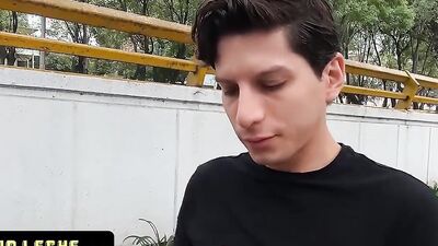 Cum thiraty Latino is sucking stranger's hard schlong and gets bonked